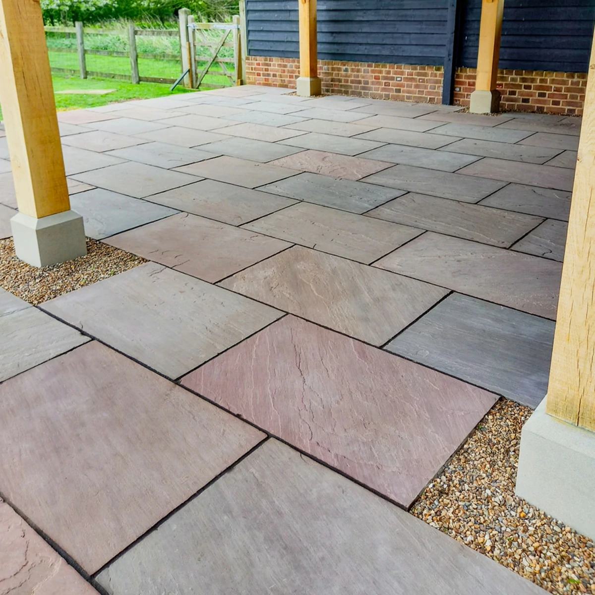 Autumn Brown Indian Sandstone Paving Slabs - Riven - 600x900 - 22mm